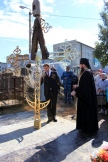 В Советской Гавани водружен крест на купол строящегося храма св. праведного воина Феодора Ушакова. 27 сентября 2012г.